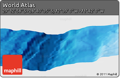 Shaded Relief Panoramic Map of the Area around 28° 56' 46" S, 72° 10' 30" W
