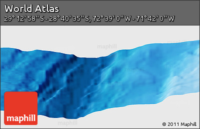 Shaded Relief Panoramic Map of the Area around 28° 56' 46" S, 72° 10' 30" W
