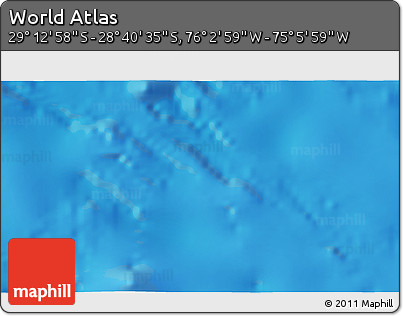 Physical 3D Map of the Area around 28° 56' 46" S, 75° 34' 29" W