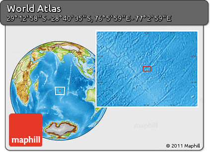 Physical Location Map of the Area around 28° 56' 46" S, 76° 34' 29" E