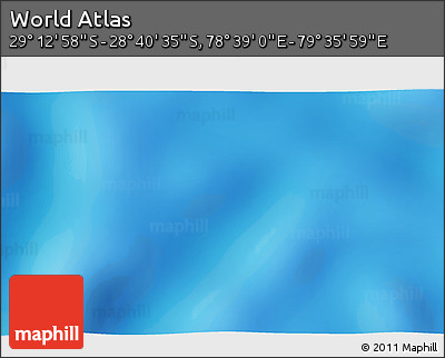 Physical 3D Map of the Area around 28° 56' 46" S, 79° 7' 30" E