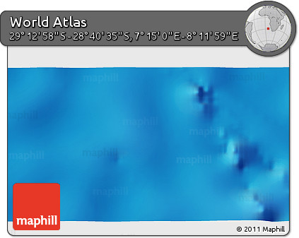 Physical 3D Map of the Area around 28° 56' 46" S, 7° 43' 29" E