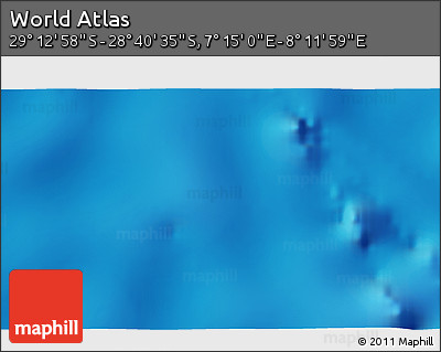 Physical 3D Map of the Area around 28° 56' 46" S, 7° 43' 29" E