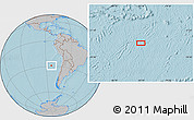 Gray Location Map of the area around 28° 56' 46" S, 83° 13' 29" W, hill shading