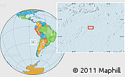Political Location Map of the area around 28° 56' 46" S, 83° 13' 29" W