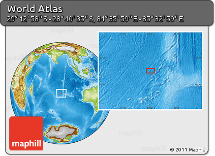 Physical Location Map of the Area around 28° 56' 46" S, 85° 4' 29" E