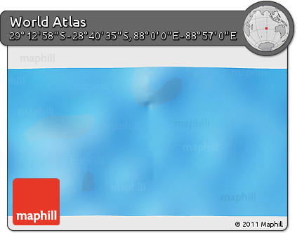 Shaded Relief 3D Map of the Area around 28° 56' 46" S, 88° 28' 29" E