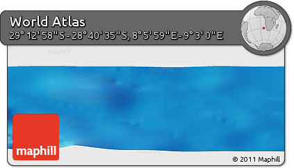 Physical Panoramic Map of the Area around 28° 56' 46" S, 8° 34' 29" E