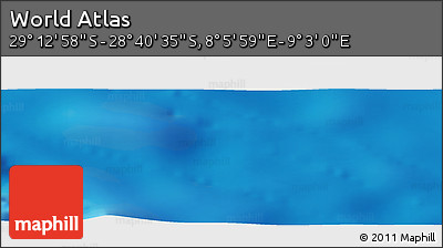 Physical Panoramic Map of the Area around 28° 56' 46" S, 8° 34' 29" E