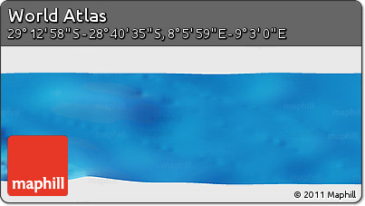 Physical Panoramic Map of the Area around 28° 56' 46" S, 8° 34' 29" E