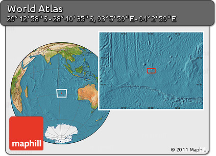 Satellite Location Map of the Area around 28° 56' 46" S, 93° 34' 29" E