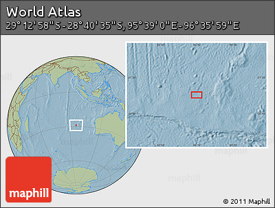 Savanna Style Location Map of the Area around 28° 56' 46" S, 96° 7' 30" E, hill shading