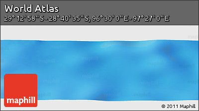 Physical Panoramic Map of the Area around 28° 56' 46" S, 96° 58' 29" E