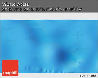 Physical 3D Map of the Area around 28° 56' 46" S, 9° 16' 30" W