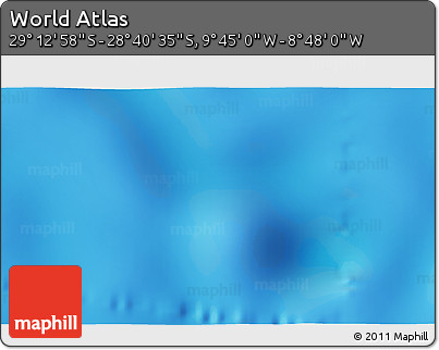Physical 3D Map of the Area around 28° 56' 46" S, 9° 16' 30" W