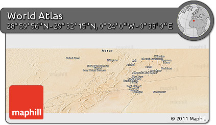 Satellite Panoramic Map of the Area around 29° 16' 6" N, 0° 4' 30" E