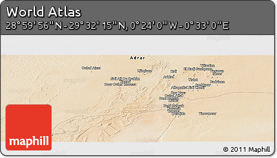 Satellite Panoramic Map of the Area around 29° 16' 6" N, 0° 4' 30" E