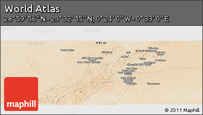 Satellite Panoramic Map of the Area around 29° 16' 6" N, 0° 4' 30" E