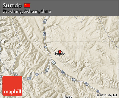 Shaded Relief Map of Sumdo