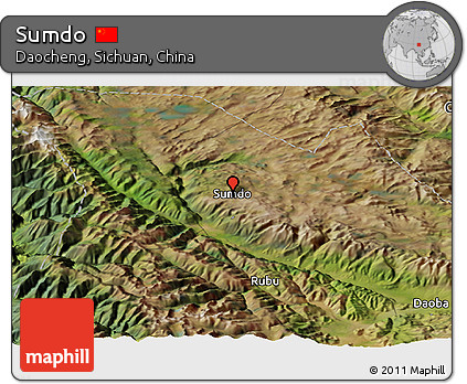 Satellite Panoramic Map of Sumdo