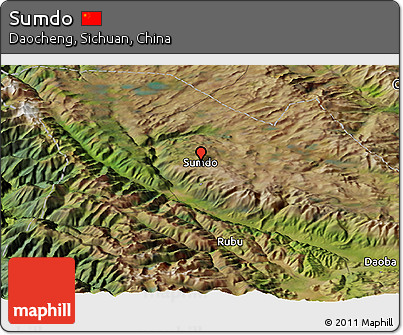 Satellite Panoramic Map of Sumdo
