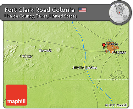 Physical 3D Map of Fort Clark Road Colonia