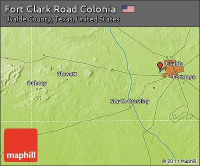 Physical 3D Map of Fort Clark Road Colonia