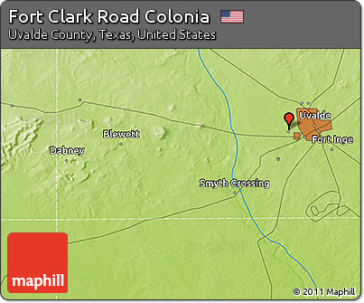 Physical 3D Map of Fort Clark Road Colonia