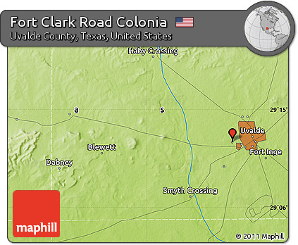 Physical Map of Fort Clark Road Colonia