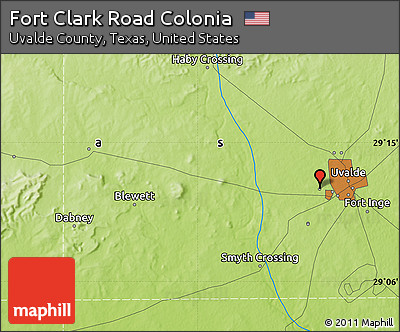 Physical Map of Fort Clark Road Colonia