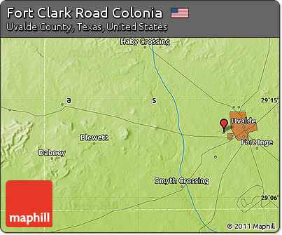 Physical Map of Fort Clark Road Colonia