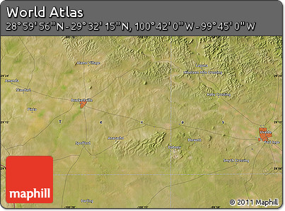 Satellite Map of the Area around 29° 16' 6" N, 100° 13' 29" W