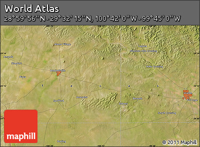 Satellite Map of the Area around 29° 16' 6" N, 100° 13' 29" W