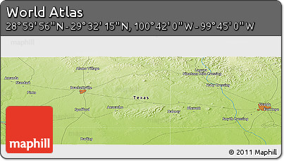 Physical Panoramic Map of the Area around 29° 16' 6" N, 100° 13' 29" W