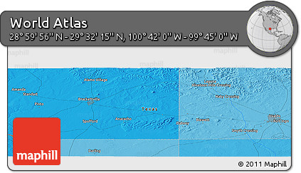 Political Panoramic Map of the Area around 29° 16' 6" N, 100° 13' 29" W