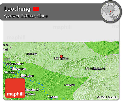 Political Panoramic Map of Luocheng