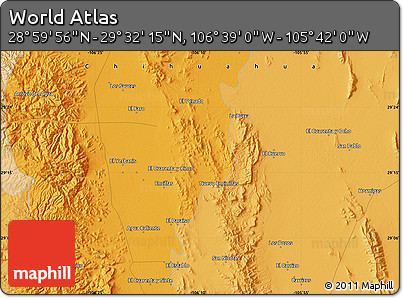 Political Map of the Area around 29° 16' 6" N, 106° 10' 30" W