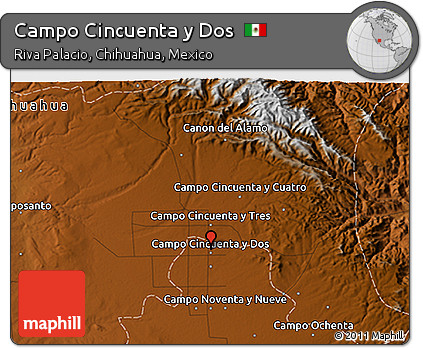 Physical 3D Map of Campo Cincuenta Y Dos