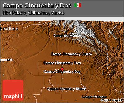 Physical 3D Map of Campo Cincuenta Y Dos