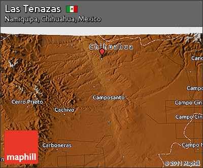 Physical 3D Map of Las Tenazas