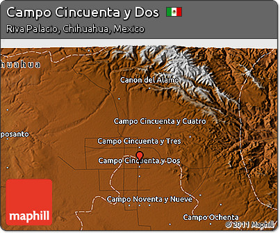 Physical 3D Map of Campo Cincuenta Y Dos