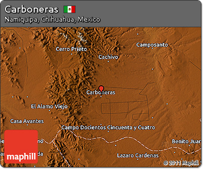 Physical 3D Map of Carboneras