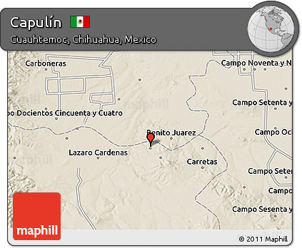 Shaded Relief 3D Map of Capulín