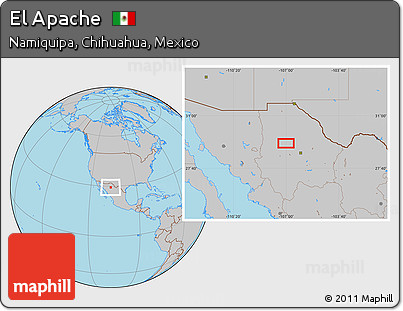 Gray Location Map of El Apache