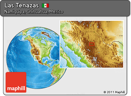 Physical Location Map of Las Tenazas