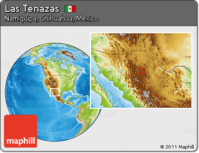 Physical Location Map of Las Tenazas