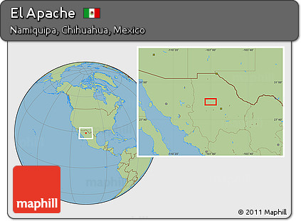 Savanna Style Location Map of El Apache