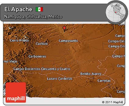Physical Panoramic Map of El Apache