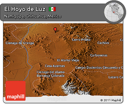 Physical Panoramic Map of El Hoyo De Luz