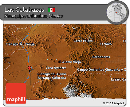 Physical Panoramic Map of Las Calabazas